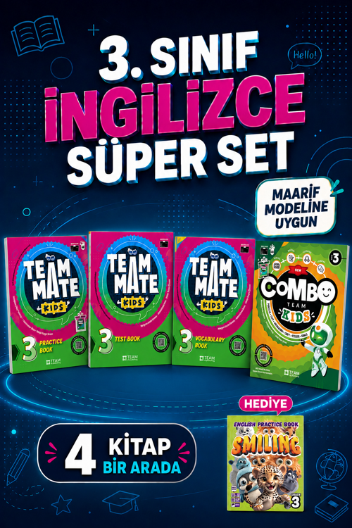 3.Sınıf Team Mate Practice Book + Vocabulary Book + Test Book Set + Combo (Smılıng Practice hediyeli)