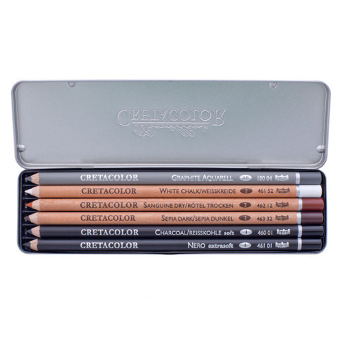 Basic Drawing Set Temel Çizim Kalemleri 6Lı Metal Kutu 40006