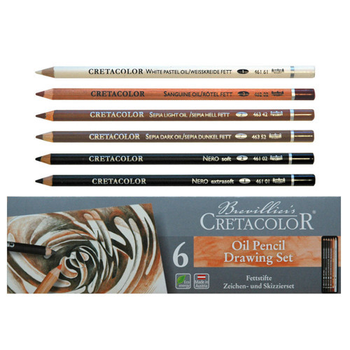 Oil Pencils Drawing Set Yağlı Çizim Kalemleri 6Lı Metal Kutu 40007