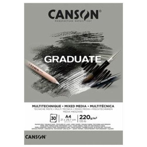 Çizim Bloğu Graduate Mix Media Gri 30 Syf A4 220 GR