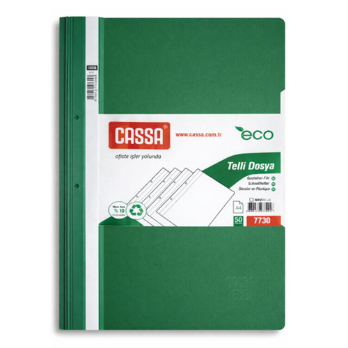 Telli Dosya Plastik Eco A4 Yeşil 7730