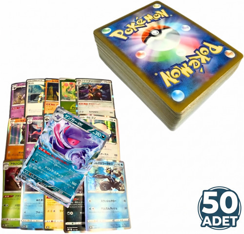 50 adet JAPONCA Pokemon Lisanslı TCG Oyun Kartı