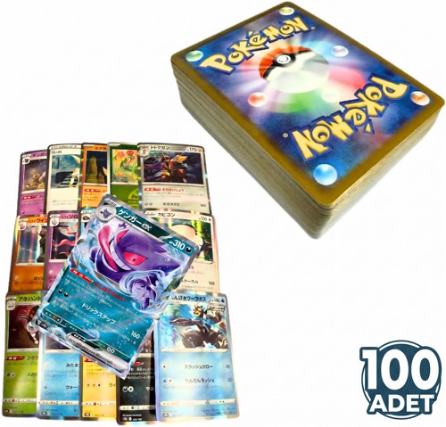 100 adet JAPONCA Pokemon Lisanslı TCG Oyun Kartı