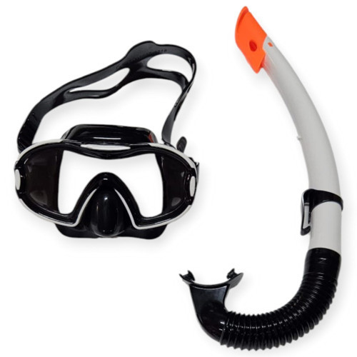 Çocuk Dalış Maskesi ve Snorkel Seti - Star Diving - Beyaz
