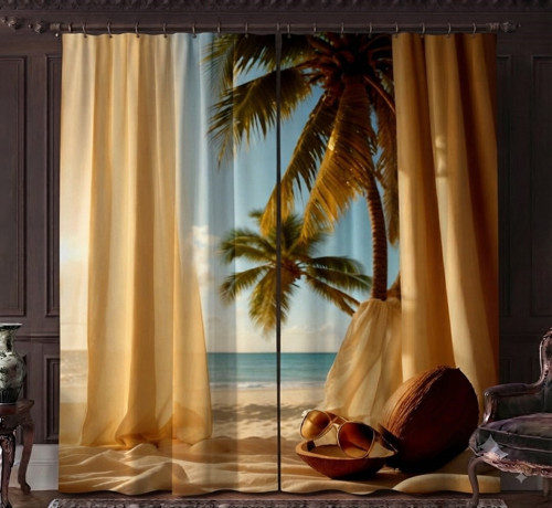 Özel Üretim Marka UHD Dijital Baskı 240*280 Cm Çift Kanat Fon Perde Mikropetek Luxury Premium Kumaş Doku Manzara Deniz Deluxe seri Gün batımı doğumu oda karanlığı solmaya dayanıklı leke tutmaz sağlam