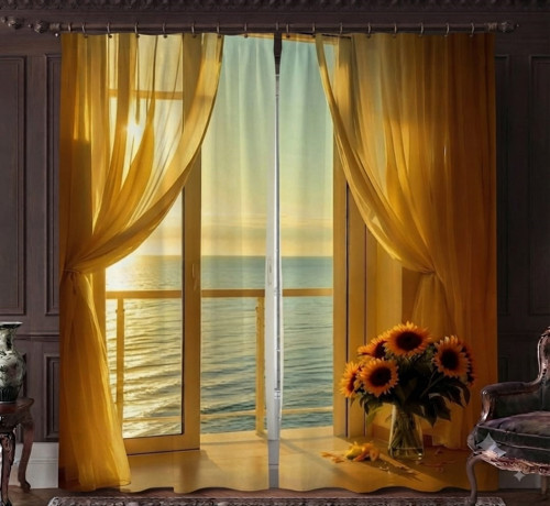 Özel Üretim Marka UHD Dijital Baskı 240*280 Cm Çift Kanat Fon Perde Mikropetek Luxury Premium Kumaş Doku Manzara Deniz Deluxe seri Gün batımı doğumu oda karanlığı solmaya dayanıklı leke tutmaz sağlam