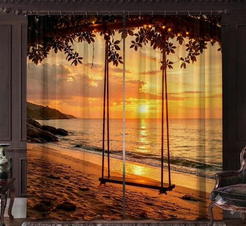Özel Üretim Marka UHD Dijital Baskı 240*280 Cm Çift Kanat Fon Perde Mikropetek Luxury Premium Kumaş Doku Manzara Deniz Deluxe seri Gün batımı doğumu oda karanlığı solmaya dayanıklı leke tutmaz sağlam