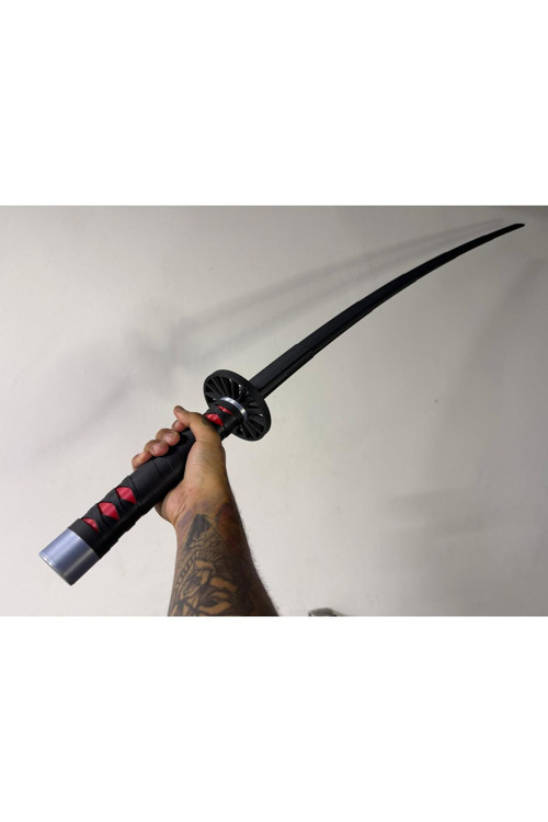 3D Baskı Dekoratif Katana Kılıç – Cosplay Ve Koleksiyon Aksesuarı (Siyah-Kırmızı)