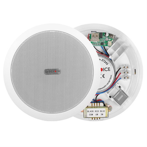 TPI-351 6" (16 CM) Hat Trafolu Alçıpan/Asma Tavan Tipi Hoparlör (6W RMS - MP3 USB Uyumlu) - Beyaz