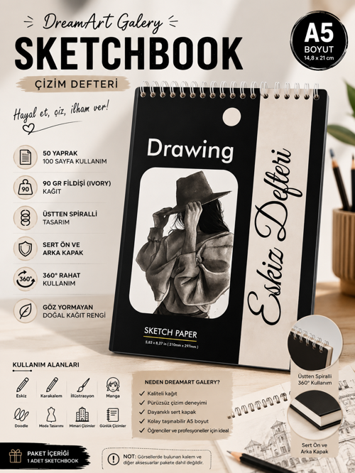 A5 Çizim Defteri & Sketchbook