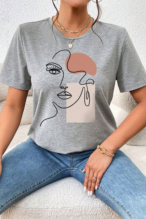 Unisex Make Up Siluet Baskılı Tasarım Tshirt