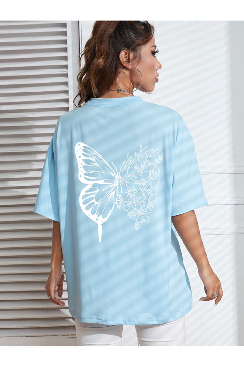 Unisex Drawing Butterflies Tasarım T-shirt