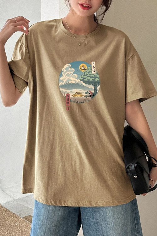 Unisex Neighbor's Ukiyo E Baskılı T-shirt