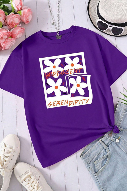 Unisex Serendipity Baskılı Oversize Tshirt