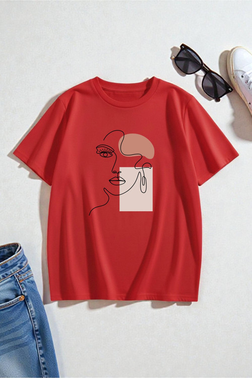 Unisex Make Up Siluet Baskılı Tasarım Tshirt