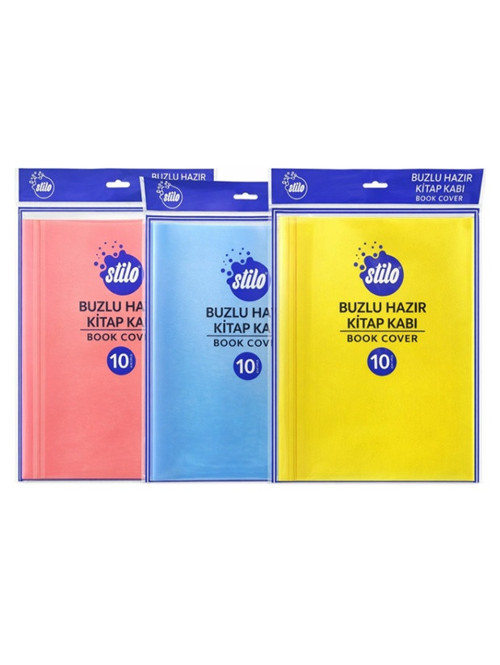 Hazır Kitap Kabı 10Lu Renkli Şeffaf Karışık - 1 paket
