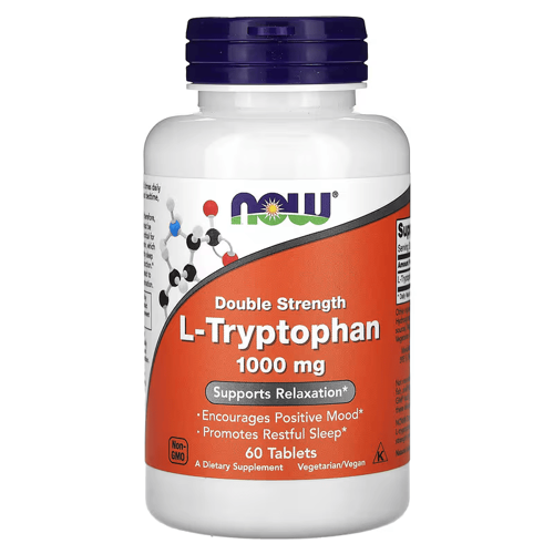 L-Tryptophan 1,000 mg Double Strength Sleep Positive Mood Supports Relaxation 60 Tablet