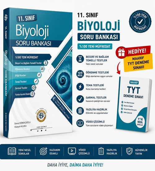 BİLGİ SARMAL 2027 11.SINIF BİYOLOJİ SORU BANKASI-2028 TYT MAARİF DENEME HEDİYELİ!!