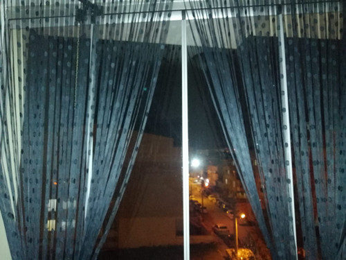 KÜÇÜK PUANLI MODEL ANTRASİT RENK HAZIR İP PERDE 100 * 280 cm