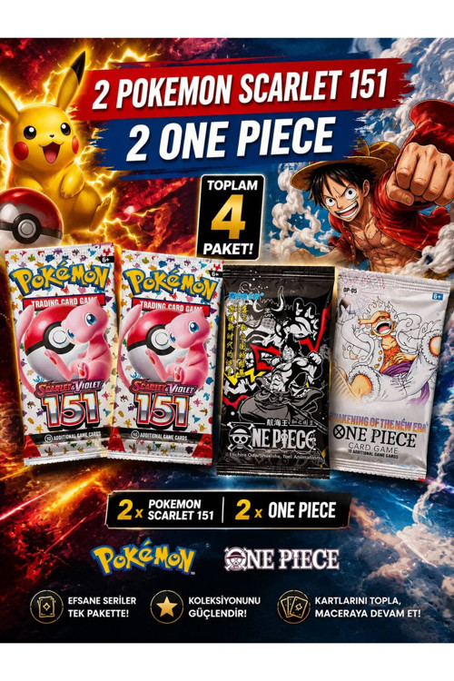 POKEMON SCARLET 151 AND ONE PİECE BLACK- WHİTE SERİES 4 PACK