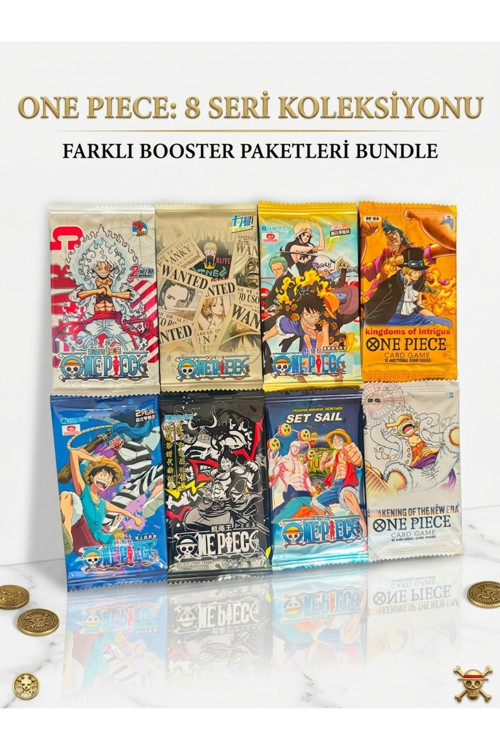 ONE PİECE OYUN KARTI ÖZEL 8 SERİ BİR ARADA 8 PAKET + ALBÜM