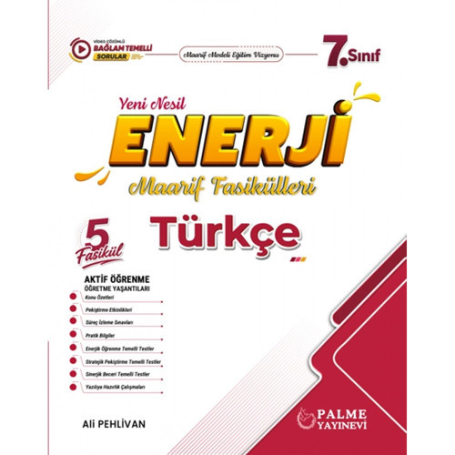 Palme 7.Sınıf Enerji Türkçe Yeni Nesil Maarif Fasikülleri (5 Fasikül)