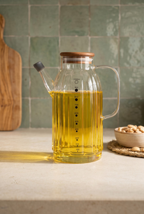Mien Akasya Kapaklı Cam Yağdanlık 1000 ML