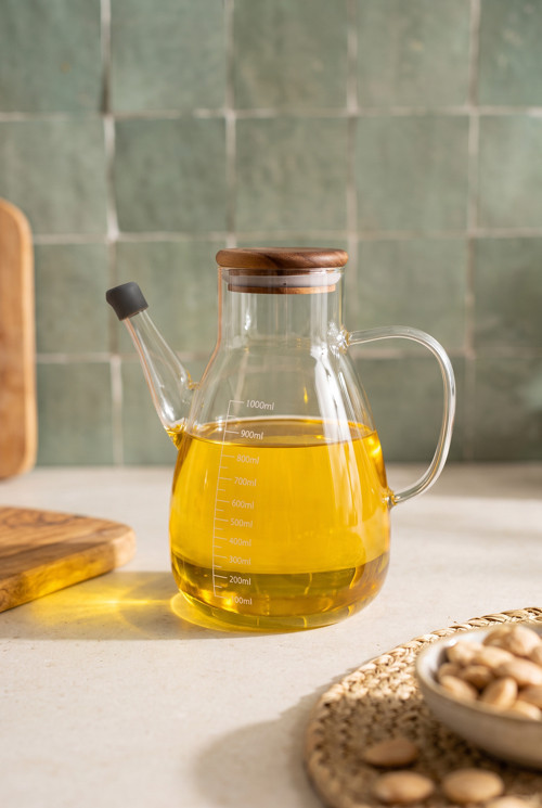 Mien Akasya Kapaklı Cam Yağdanlık 1000 ML
