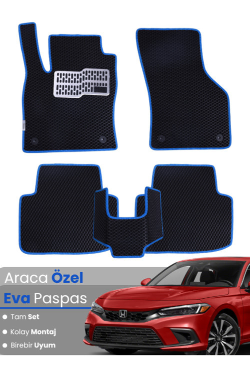 Honda Civic Fe (2022-2025) Uyumlu Eva Paspas Tam Set – Birebir Uyum,Araca Özel Tasarım,Kolay Montaj