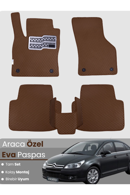 Citroen C4 (2004-2010) Uyumlu Eva Paspas Tam Set–Araca Özel,Su Geçirmez,Hızlı Ve Kolay Montaj