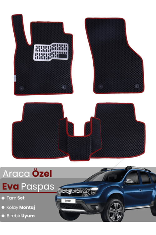 Dacia Duster (2009-2017) Uyumlu Eva Paspas Tam Set–Araca Özel,Su Geçirmez,Kolay Montaj