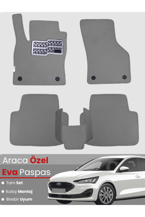 Ford Focus 4 (2019-2023) Uyumlu Eva Paspas Tam Set–Araca Özel,Su Geçirmez,Kolay Montaj
