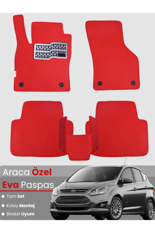 Ford C-Max (2011-2024) Uyumlu Eva Paspas Tam Set–Araca Özel,Su Geçirmez,Hızlı Ve Kolay Montaj