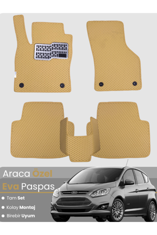 Ford C-Max (2011-2024) Uyumlu Eva Paspas Tam Set–Araca Özel,Su Geçirmez,Hızlı Ve Kolay Montaj