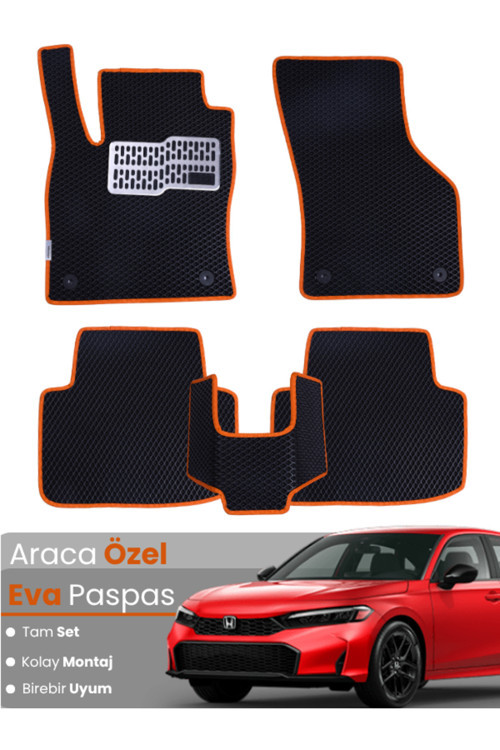 Honda Civic Sport Plus (2019-2024) Uyumlu Eva Paspas Tam Set–Araca Özel,Kolay Montaj