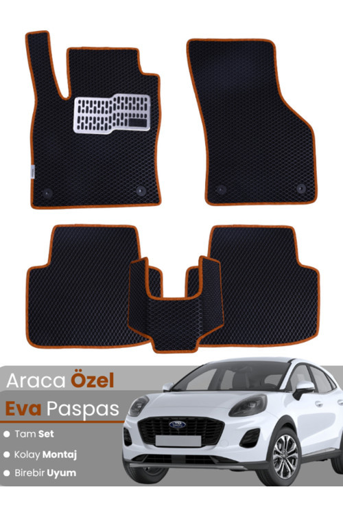 Ford Puma (2020-2024) Uyumlu Eva Paspas Tam Set–Araca Özel,Su Geçirmez,Kolay Montaj