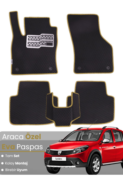 Dacia Sandero (2012-2020) Uyumlu Eva Paspas Tam Set–Araca Özel,Su Geçirmez,Hızlı Ve Kolay Montaj