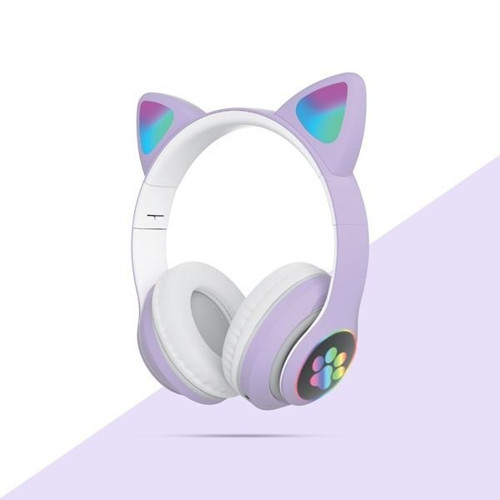 SM-61A Cat Bluetooth Kulak Üstü Kulaklık Mor
