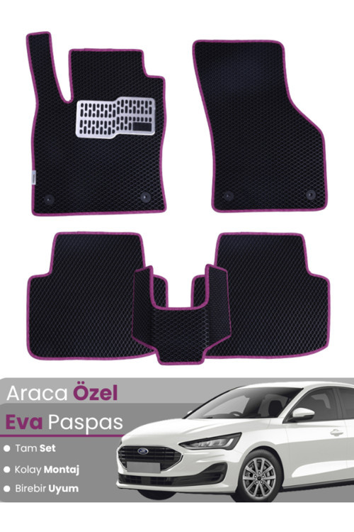 Ford Focus 4 (2019-2023) Uyumlu Eva Paspas Tam Set–Araca Özel,Su Geçirmez,Kolay Montaj