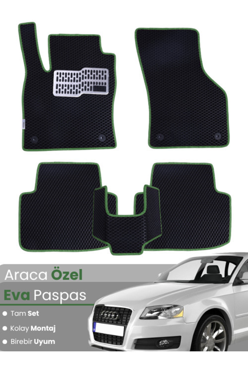 Audi A3 Hatchback (2003-2012) Uyumlu Eva Paspas Tam Set–Araca Özel,Su Geçirmez,Kolay Montaj