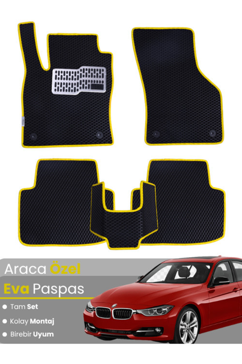 Bmw 3 Serisi F30 Sedan (2012-2019) Uyumlu Eva Paspas Tam Set–Araca Özel,Su Geçirmez