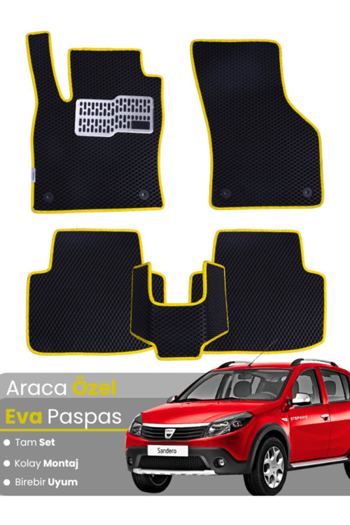 Dacia Sandero (2012-2020) Uyumlu Eva Paspas Tam Set–Araca Özel,Su Geçirmez,Hızlı Ve Kolay Montaj