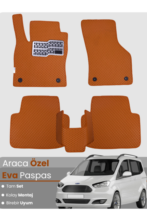 Ford Courıer (2013-2023) Uyumlu Eva Paspas Tam Set–Araca Özel,Su Geçirmez,Kolay Montaj