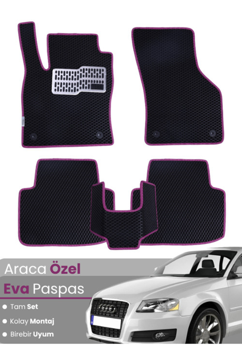 Audi A3 Hatchback (2003-2012) Uyumlu Eva Paspas Tam Set–Araca Özel,Su Geçirmez,Kolay Montaj