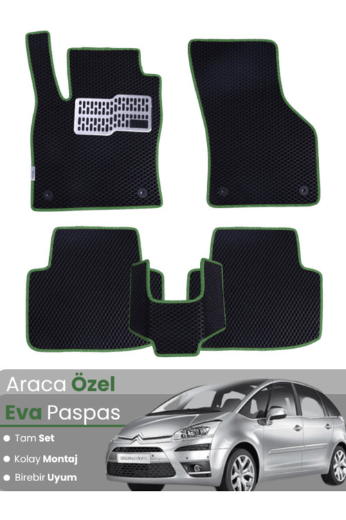 Citroen C4 Picasso (2006-2012) Uyumlu Eva Paspas Tam Set–Araca Özel,Su Geçirmez,Kolay Montaj