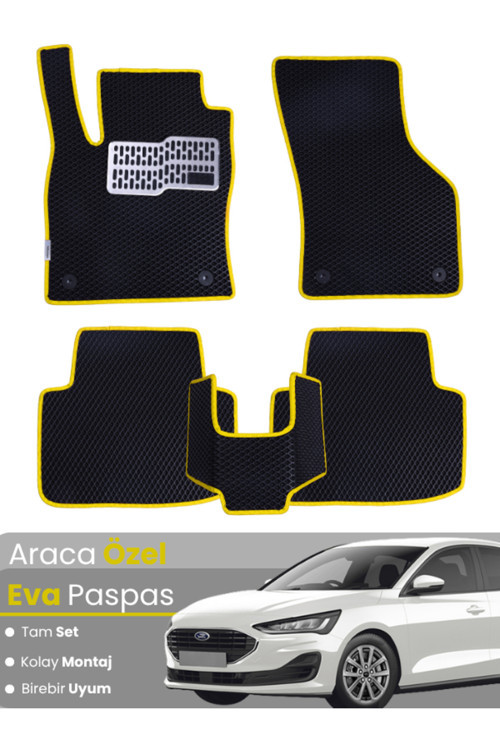 Ford Focus 4 (2019-2023) Uyumlu Eva Paspas Tam Set–Araca Özel,Su Geçirmez,Kolay Montaj
