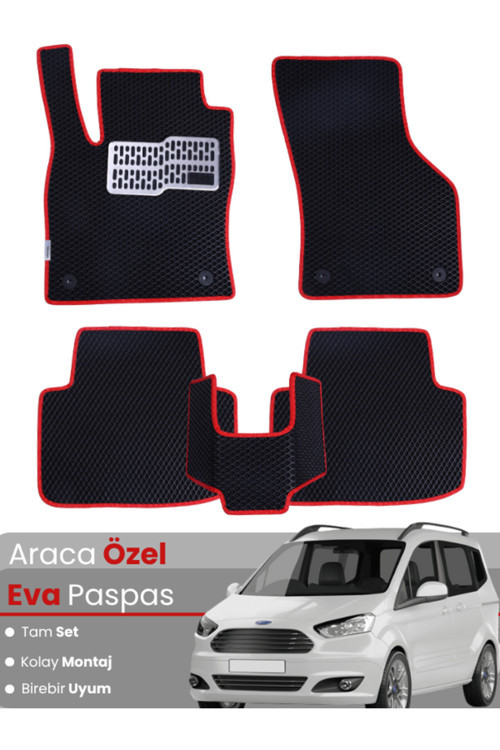 Ford Courıer (2013-2023) Uyumlu Eva Paspas Tam Set–Araca Özel,Su Geçirmez,Kolay Montaj