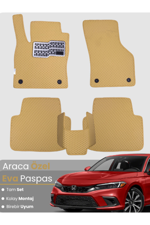 Honda Civic Fe (2022-2025) Uyumlu Eva Paspas Tam Set – Birebir Uyum,Araca Özel Tasarım,Kolay Montaj