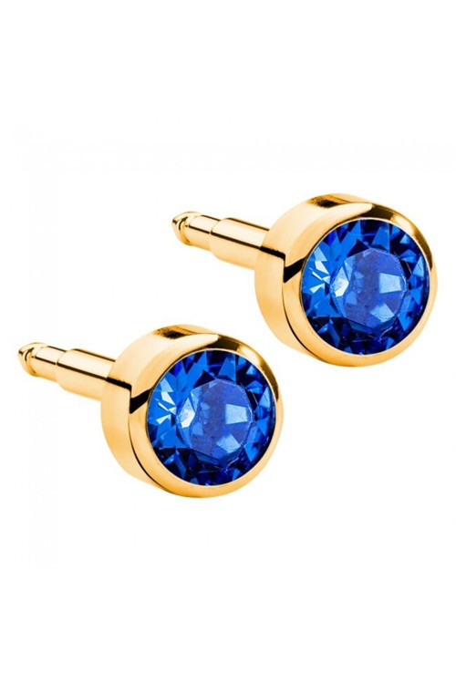 Nur Dükkanı Gold Lacivert Küpe