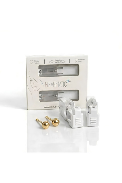 Niearmatic Gold Top Kulak Delme Aparatı Ve Küpesi Mini 3mm